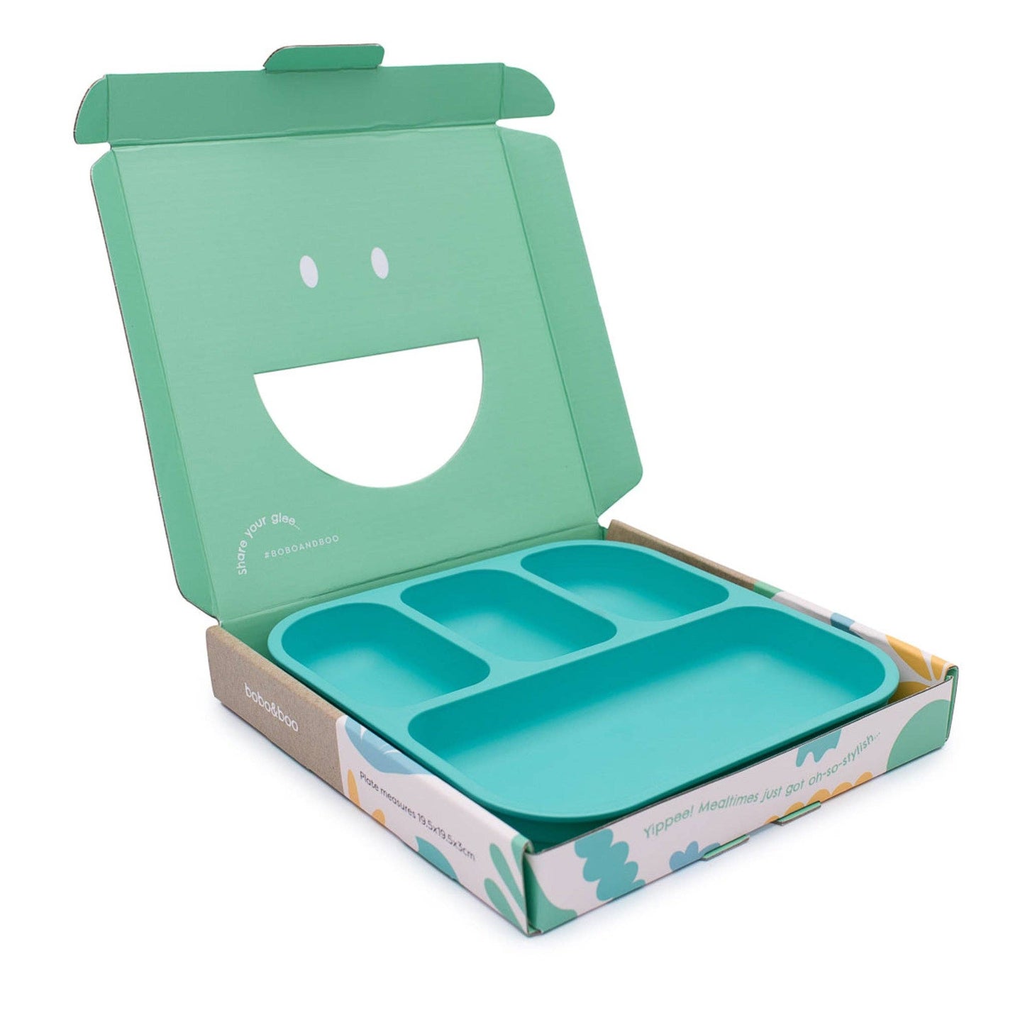 Plant-Based Bento-Style Divided Plates - Green