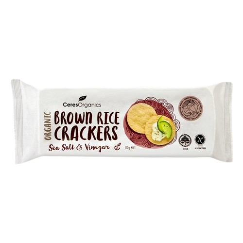 ceres organics brown rice crackers, salt and vinegar