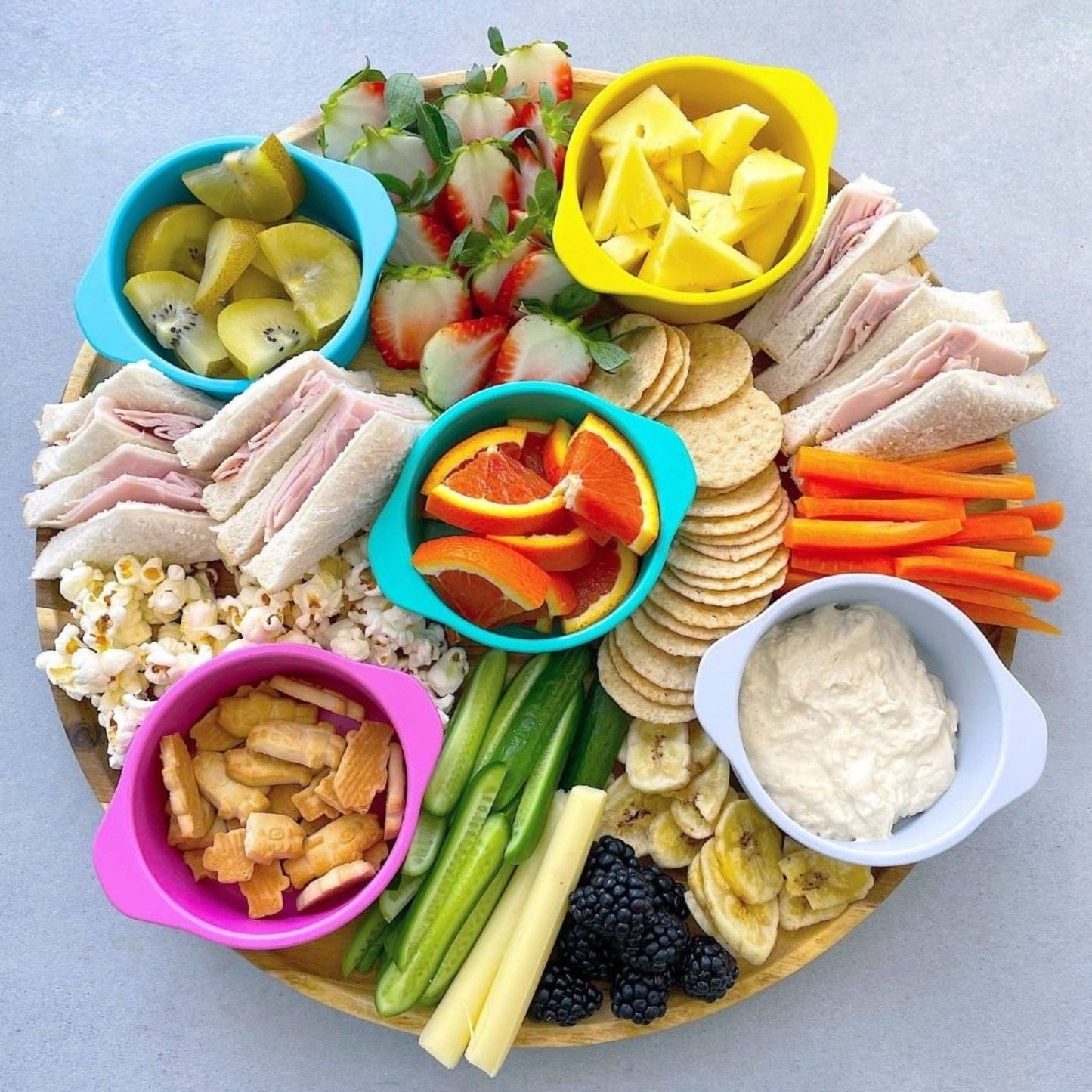 bobo and boo platter with snack bowls