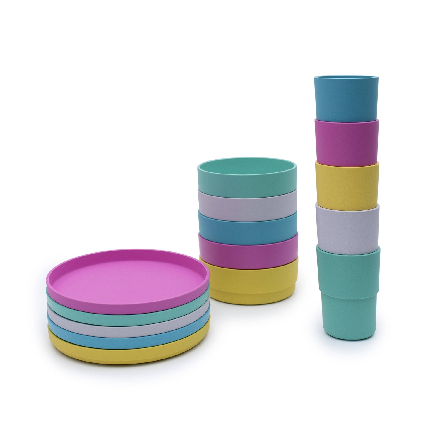 bobo&boo plant based dinnerware stacked