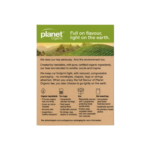 Planet Organic Earl Grey Tea | Certified Organic back