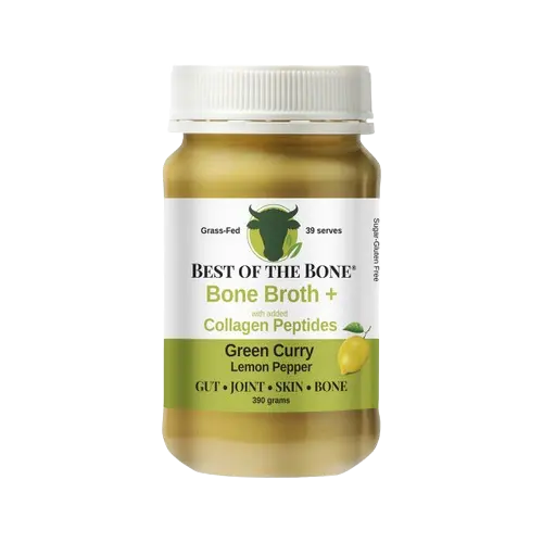 Beef Bone Broth Concentrate  + Collagen Peptides - Green Curry Lemon Pepper BEST OF THE BONE