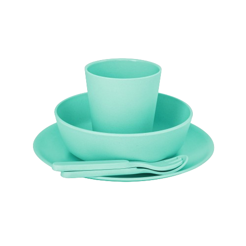 bobo & boo mint bamboo dinnerwear set stacked