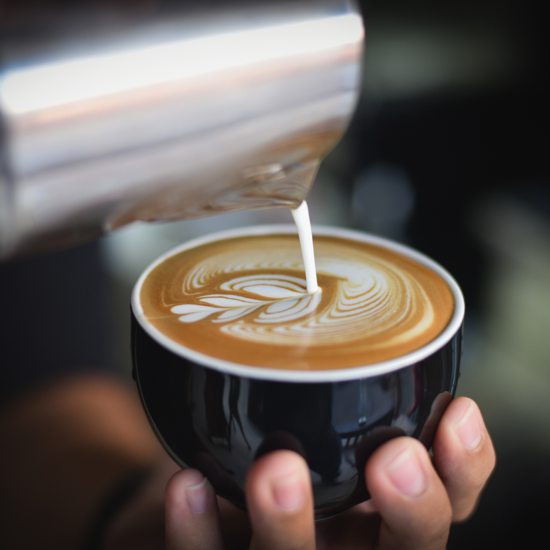 caldera coffee being poured