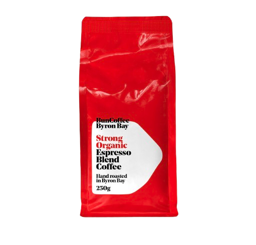 bun coffee byron bay, strong organic espresso blends coffee, certifies organic coffee beans