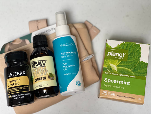 Collection of health and wellness products to support endometrosis