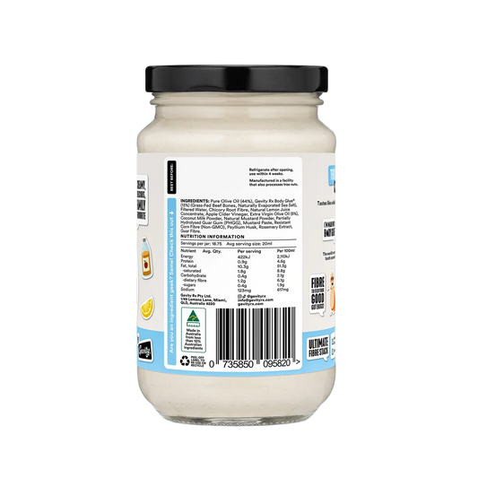 ingredients list og givery rx great guts mayo on jar