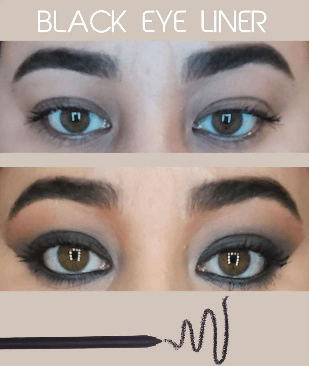 MG Naturals Eye Liner in black on eyes