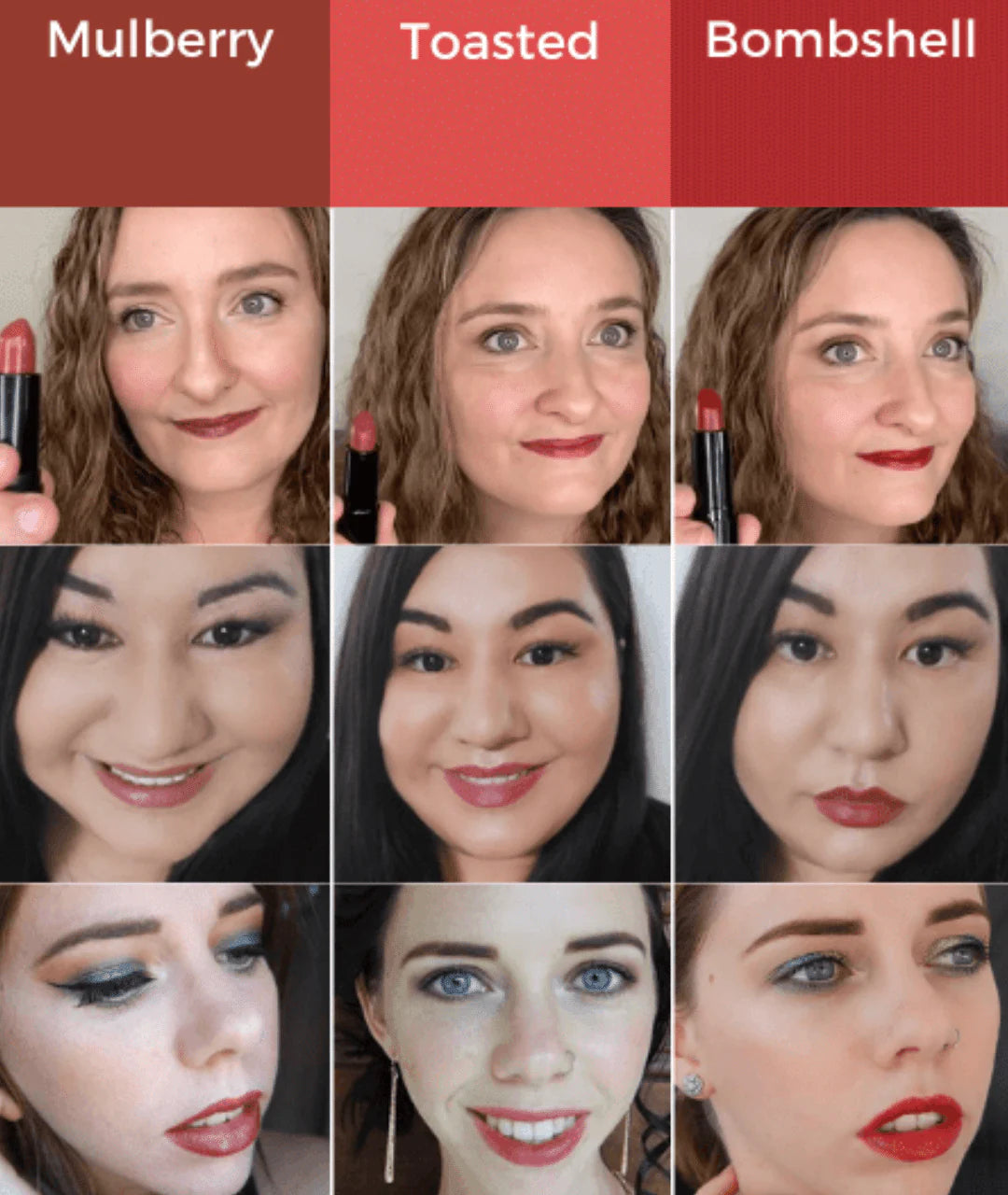 MG Naturals Lipstick shades on women