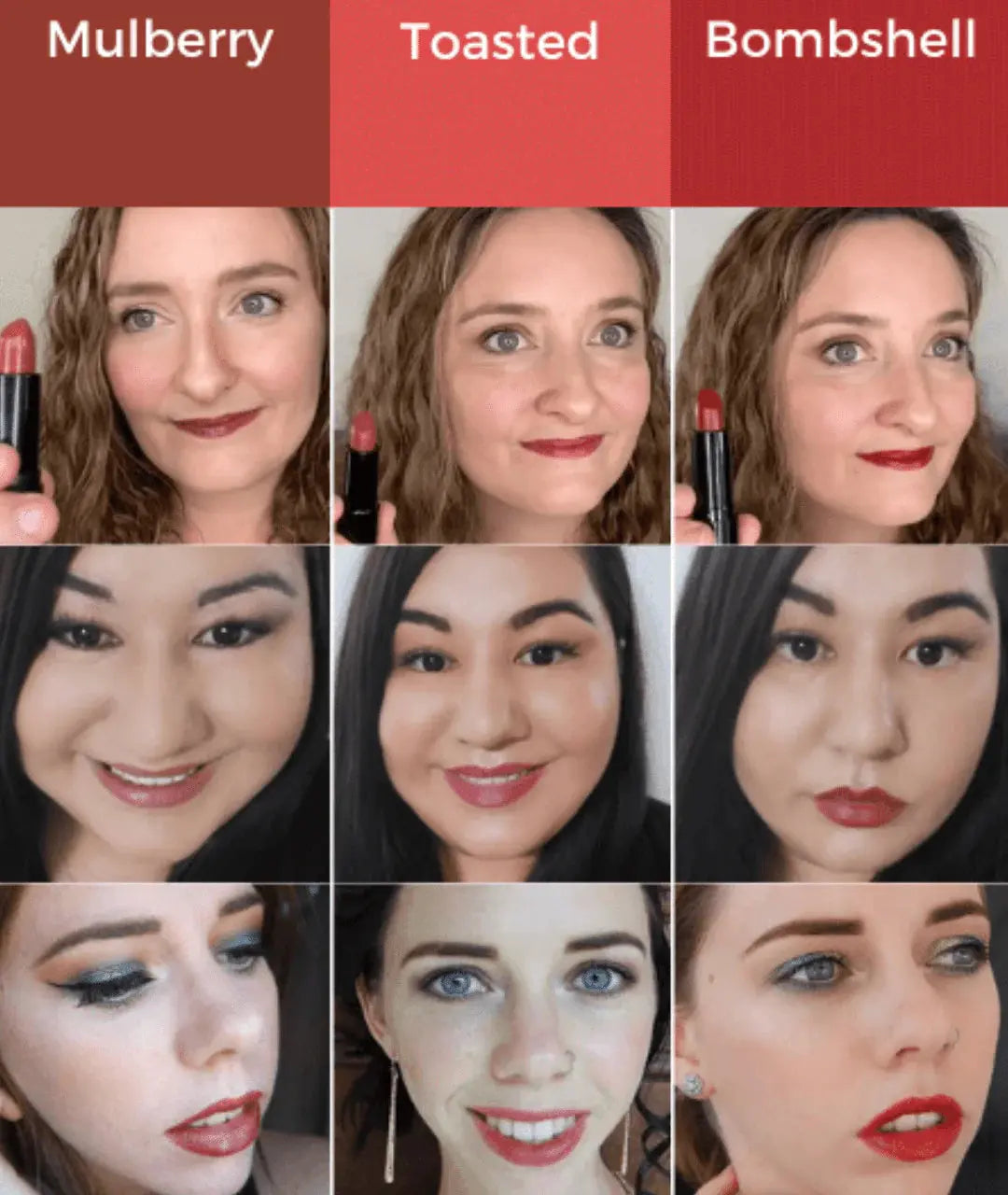 MG Naturals Lipstick shades on women
