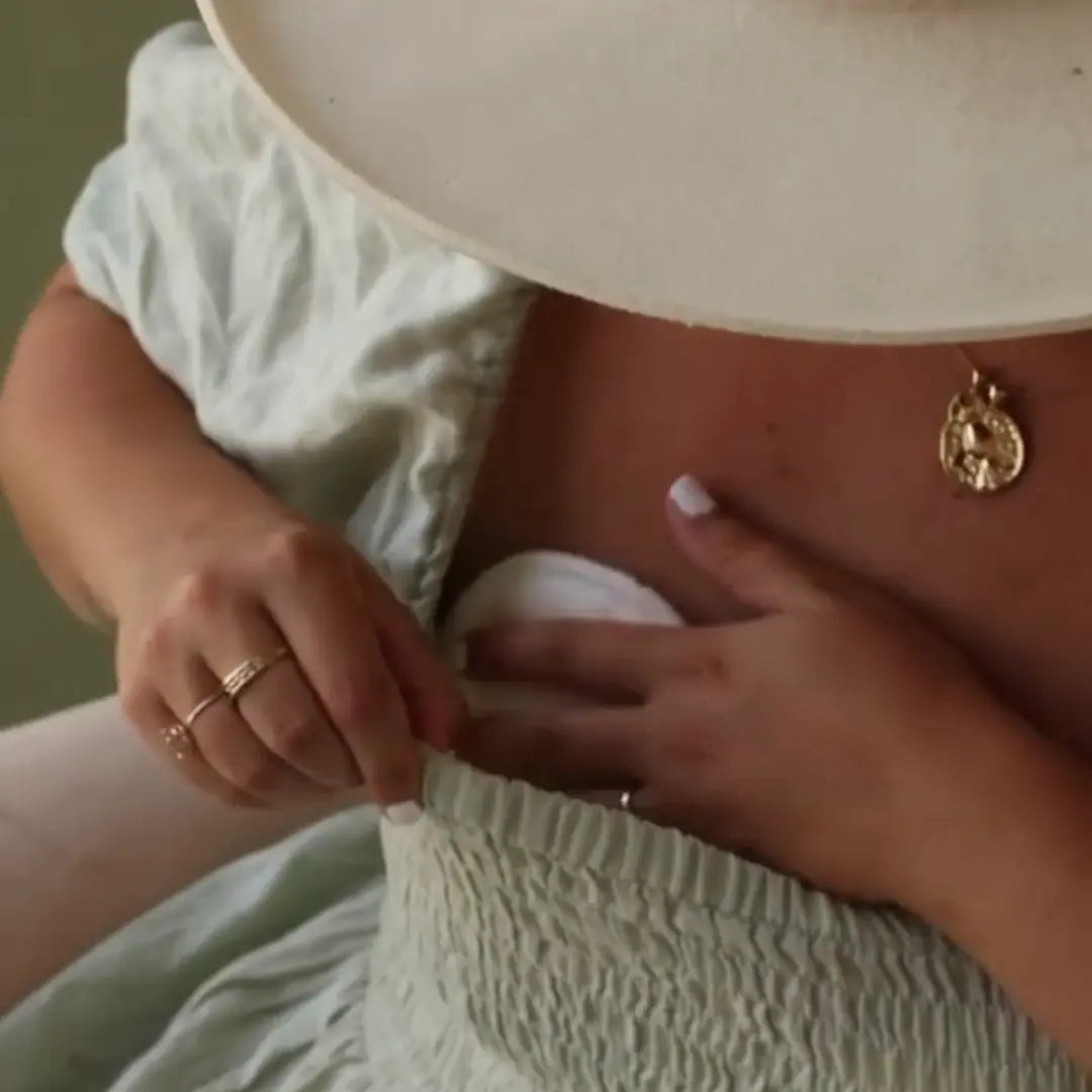 Reusable Breast Pads for Nursing Moms, Luv Me Bamboo Nursing Pads in Use