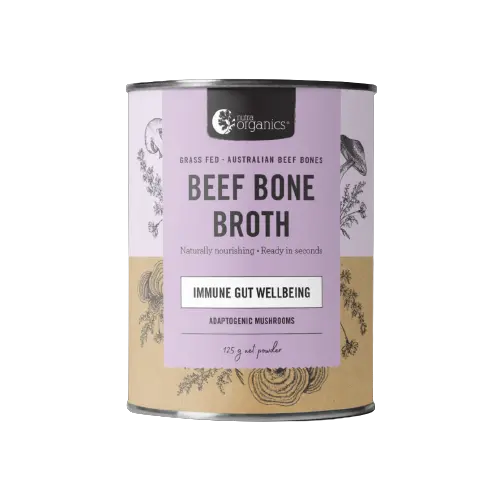 nutra organics beef bone broth with adaptogenic mushrooms