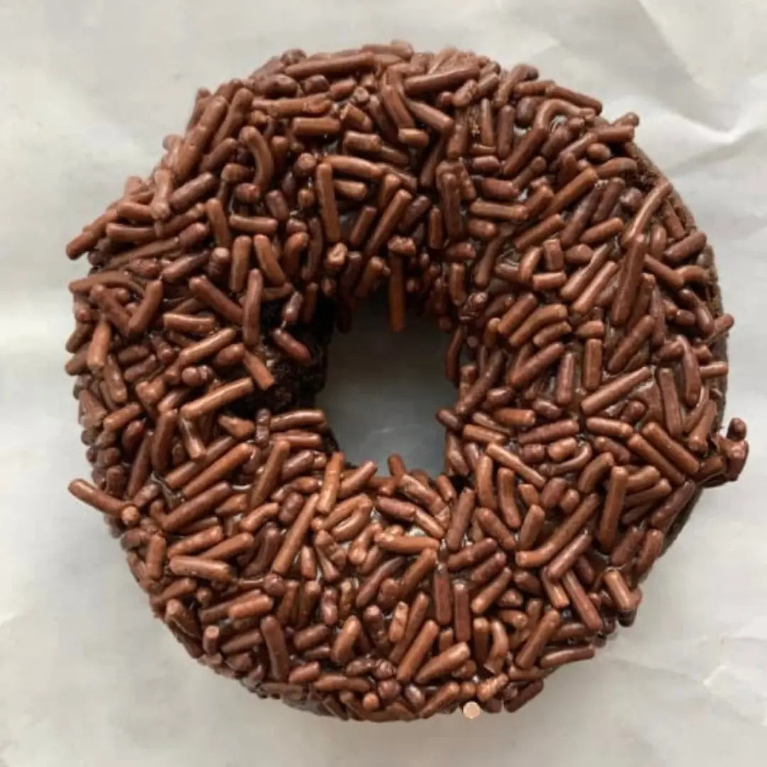 homemade doughnut with hopper choclate sprinkles