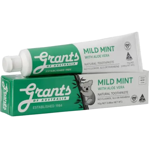 grants, grants of australia, mild mint, natural toothpaste, fluoride free toothpaste, front