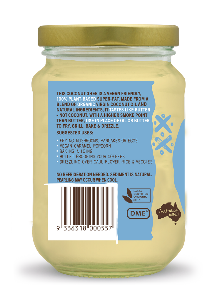 coconut ghee, organic coconut ghee, vegan butter, niulife, dairy free butter,