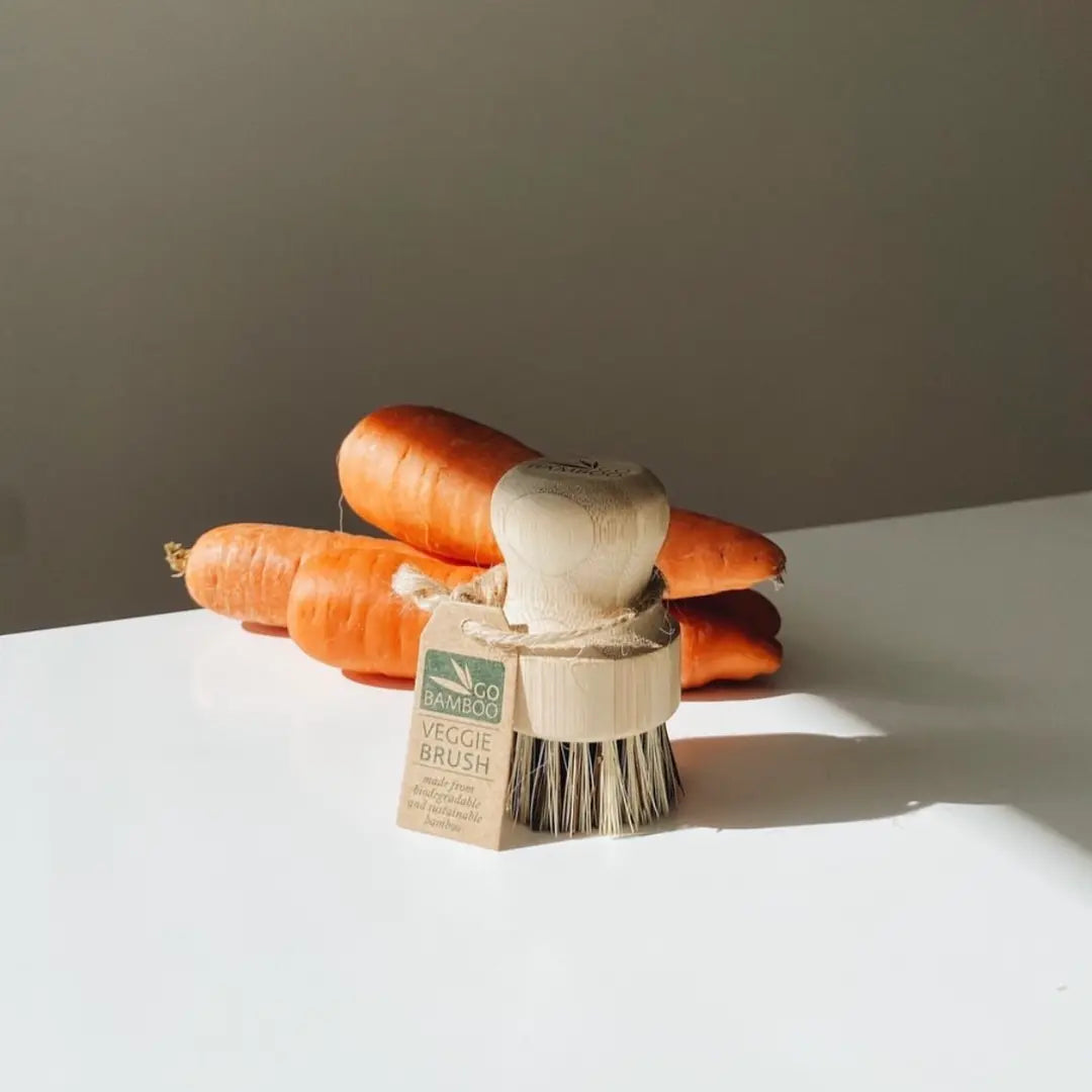 go bamboo, veggie brush, biodegradable brush, veg brush, produce brush