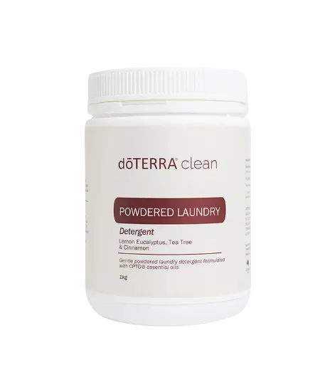 doterra clean, powered laundry detergent, clean laundry detergent, doterra, front