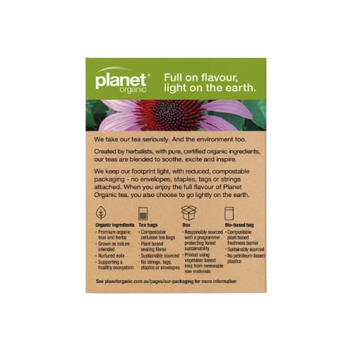Planet Organic Immunitea | Certified Organic Herbal Tea back
