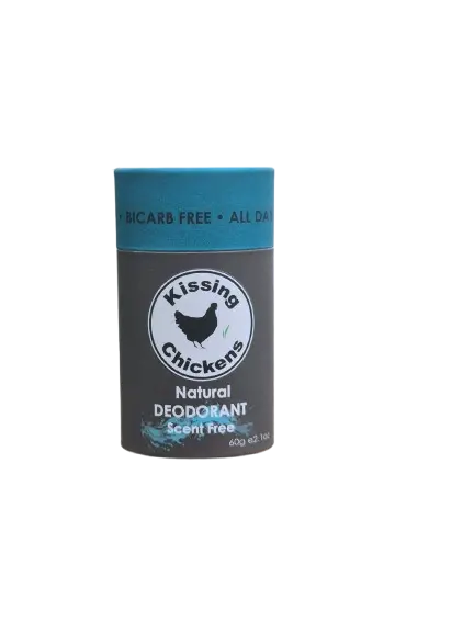 Natural Bicarb-Free Deodorant Stick - Scent Free 60g KISSING CHICKENS