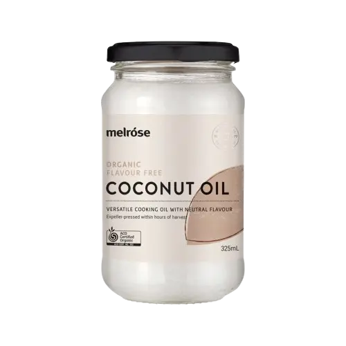 melrose organic coconut oil jar without background