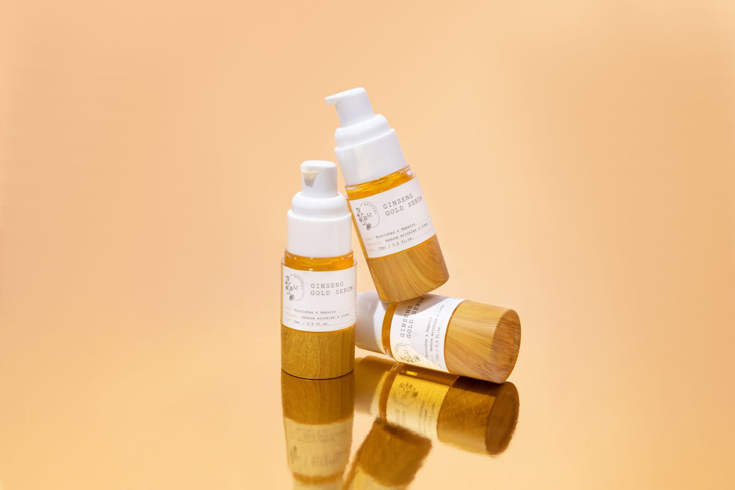 melvory ginseng gold serum bottles