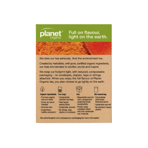 planet organic Turmeric organic tea back