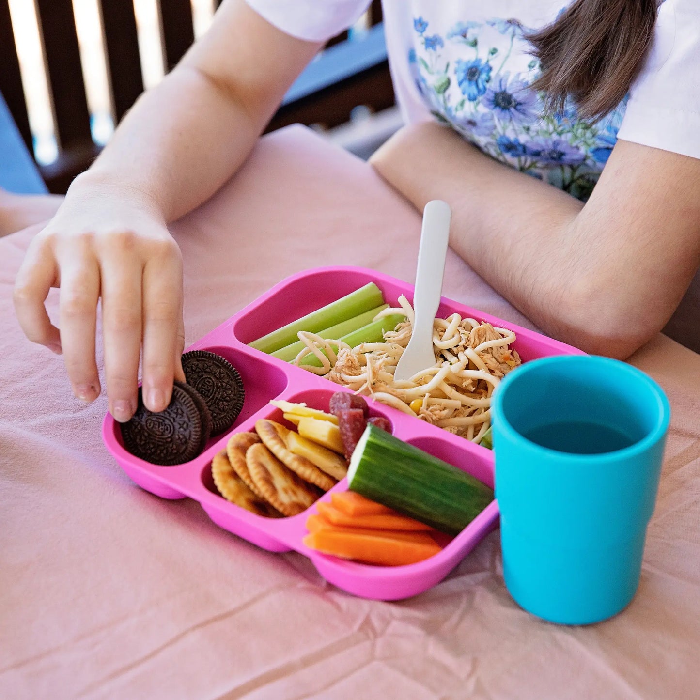 bobo&boo pink bento plate and blue up