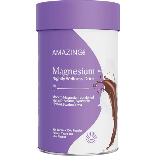 amazing oils, magnesium nightly wellness drink, front