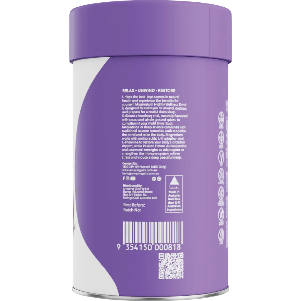 amazing oils, magnesium nightly wellness drink, side