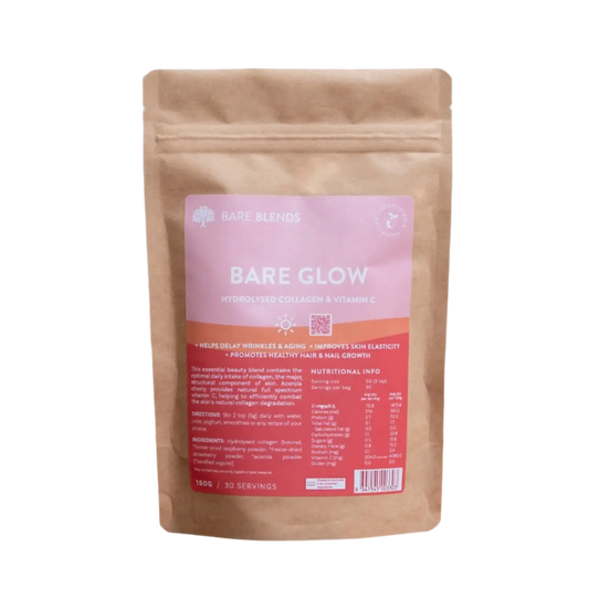 bare blends bare glow, collagen and vitamin c, additive free