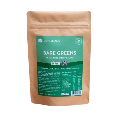 bare blends, bare greens, freeze dried greens and algae, additive free