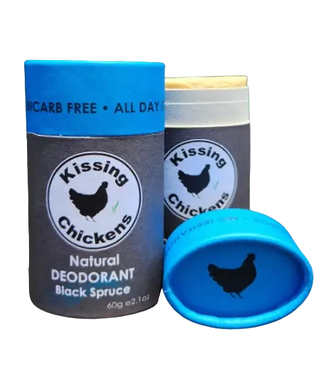 Natural Bicarb-Free Deodorant Stick- Black Spruce 60g KISSING CHICKENS