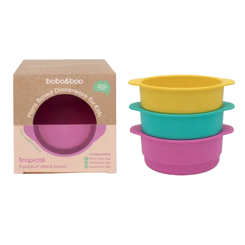 bobo and boo tropical snack bowl set without background
