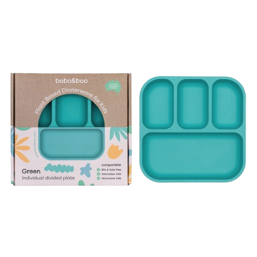 Plant-Based Bento-Style Divided Plates - Green