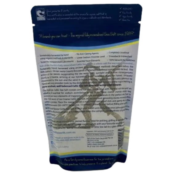 Hand Harvested Celtic Sea Salt Coarse 250g SALT OF THE EARTH