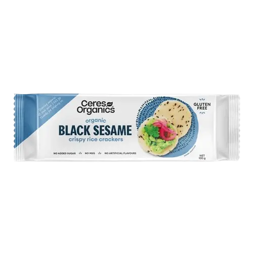 Organic Black Sesame Rice Crackers - BB 10/6/25 CERES ORGANICS