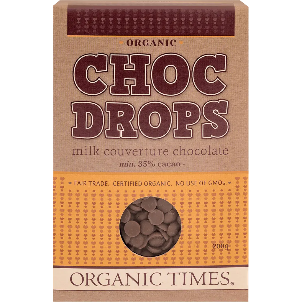 organic times milk choc drops