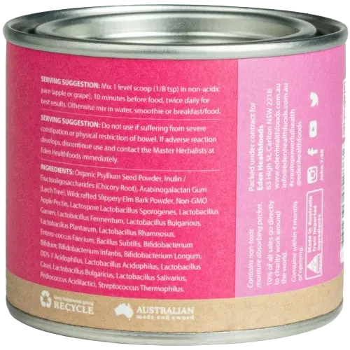 eden healthfoods ultimate biotic, pre/probiotic, back
