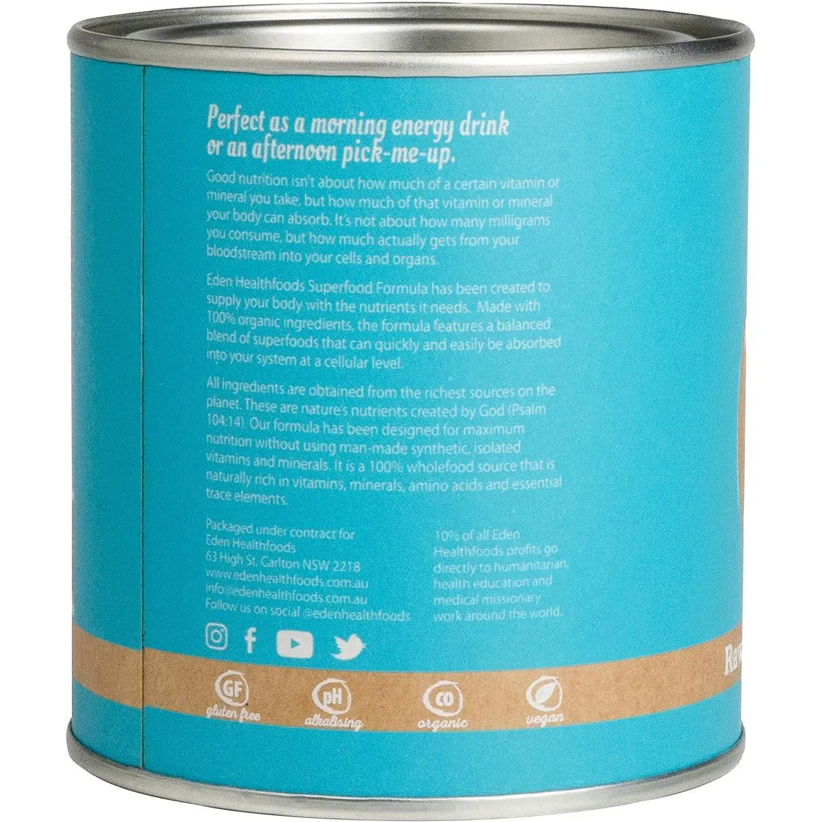 Superfood Certified Organic Greens Powder 150g EDEN HEALTHFOODS