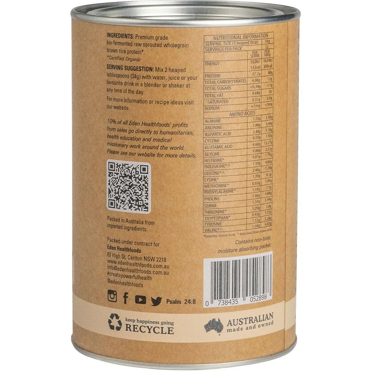 eden health food ultimate protein natural side