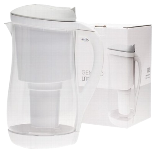 eco bud Gentoo Glass Water Filter Jug - Grey & White