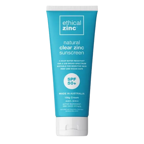 Natural Clear Zinc Sunscreen SPF50+ ETHICAL ZINC