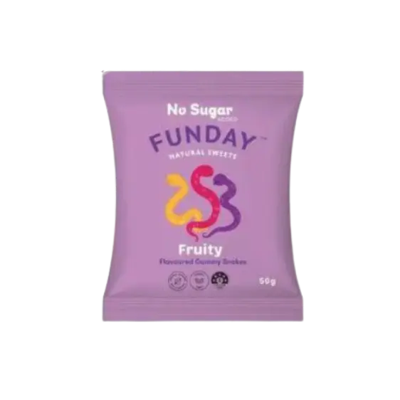 funday fruity gummy snakes front