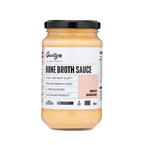 gevity bone broth sauce, souped up sriracha mayo