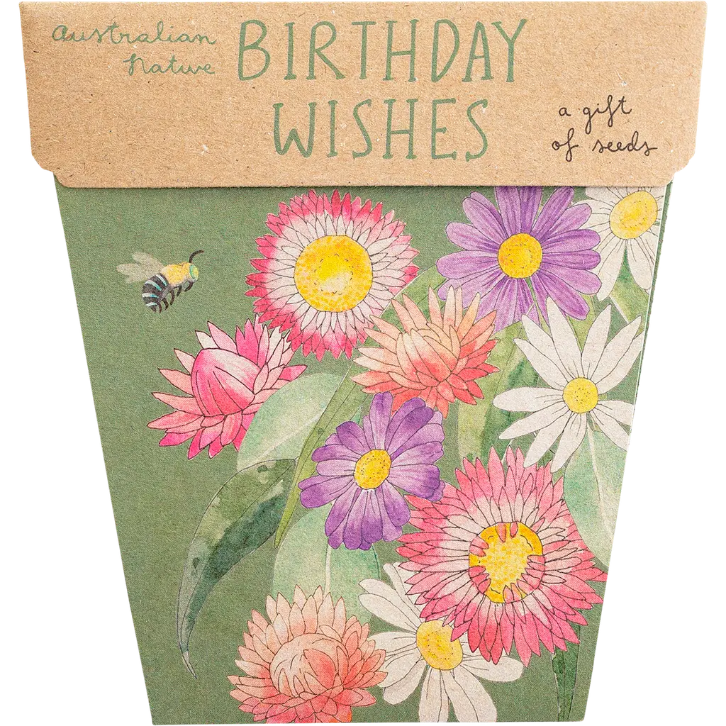 sow n sow, a gift of seeds, birthday wishes, australian natives, front