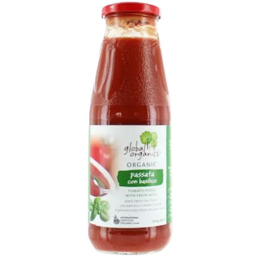 Organic Passata - Tomato Puree with fresh Basil GLOBAL ORGANICS