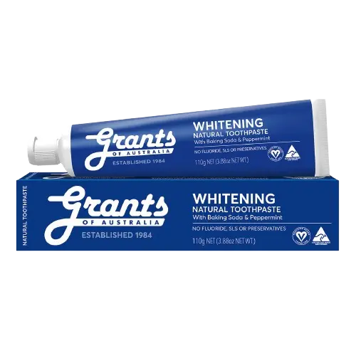 Whitening with Peppermint Natural Toothpaste- Fluoride Free GRANTS OF AUSTRALIA
