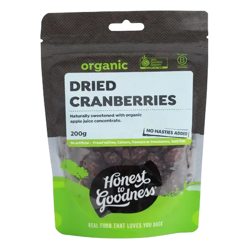 Organic Dried Cranberries 200g HONEST TO GOODNESS