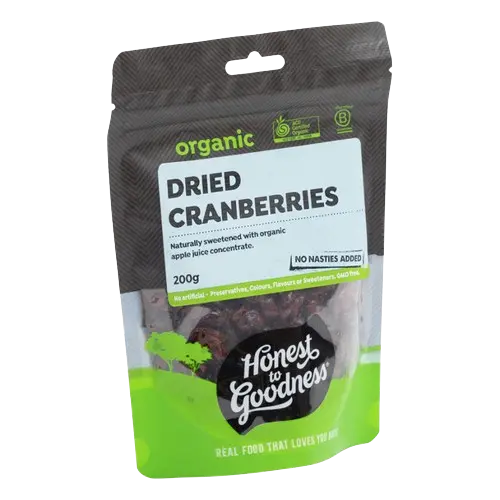 Organic Dried Cranberries 200g HONEST TO GOODNESS