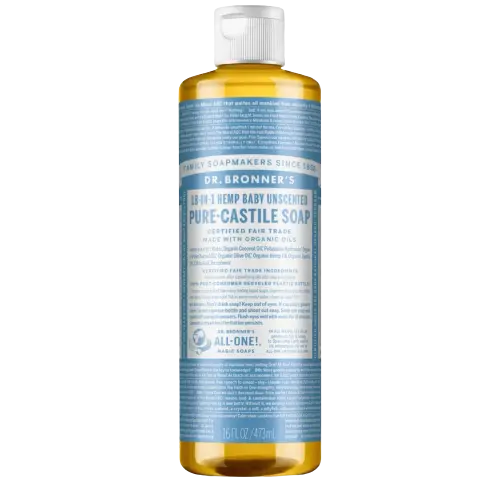 dr bronners pure Castile soap unscented hemp baby